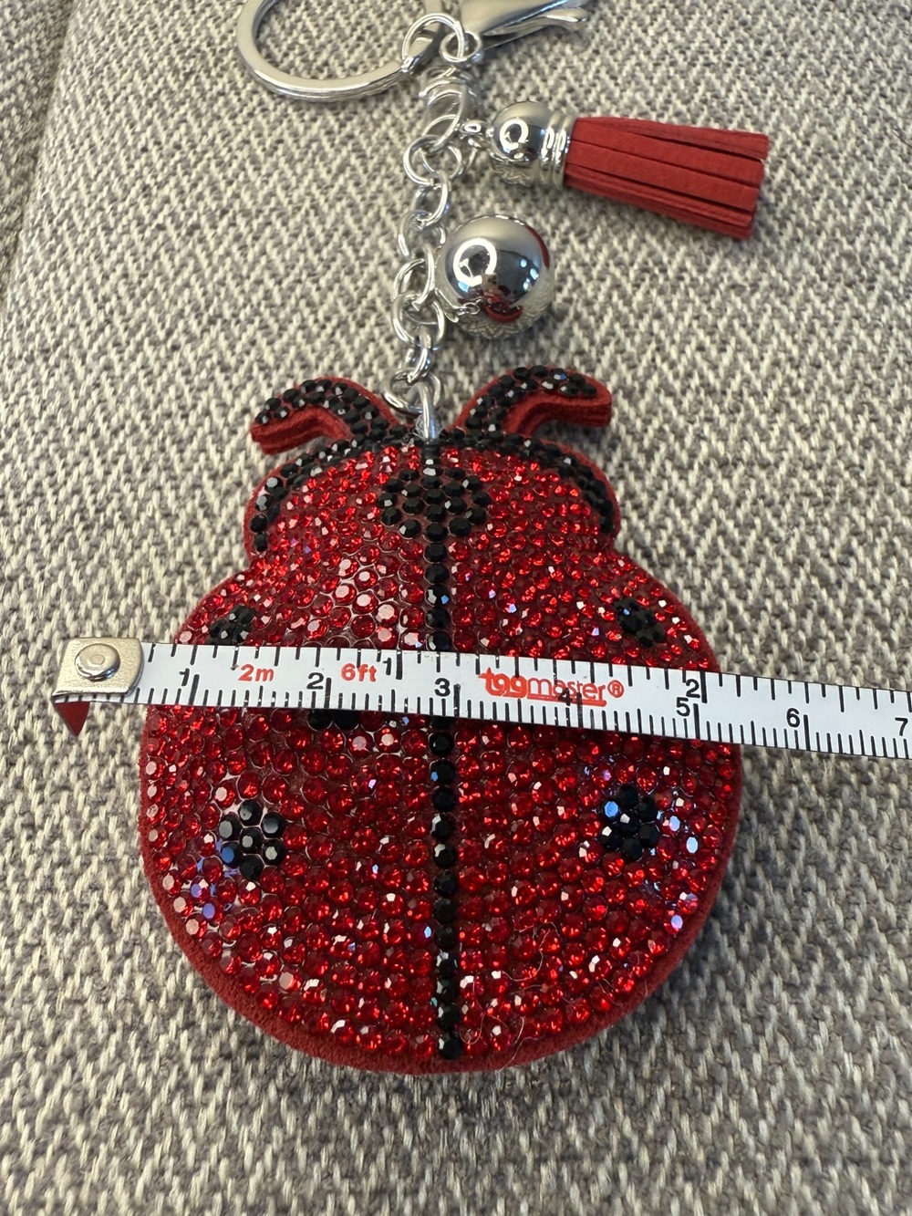 Red Ladybug Crystal Keychain Bag Charm - Picture 11 of 13